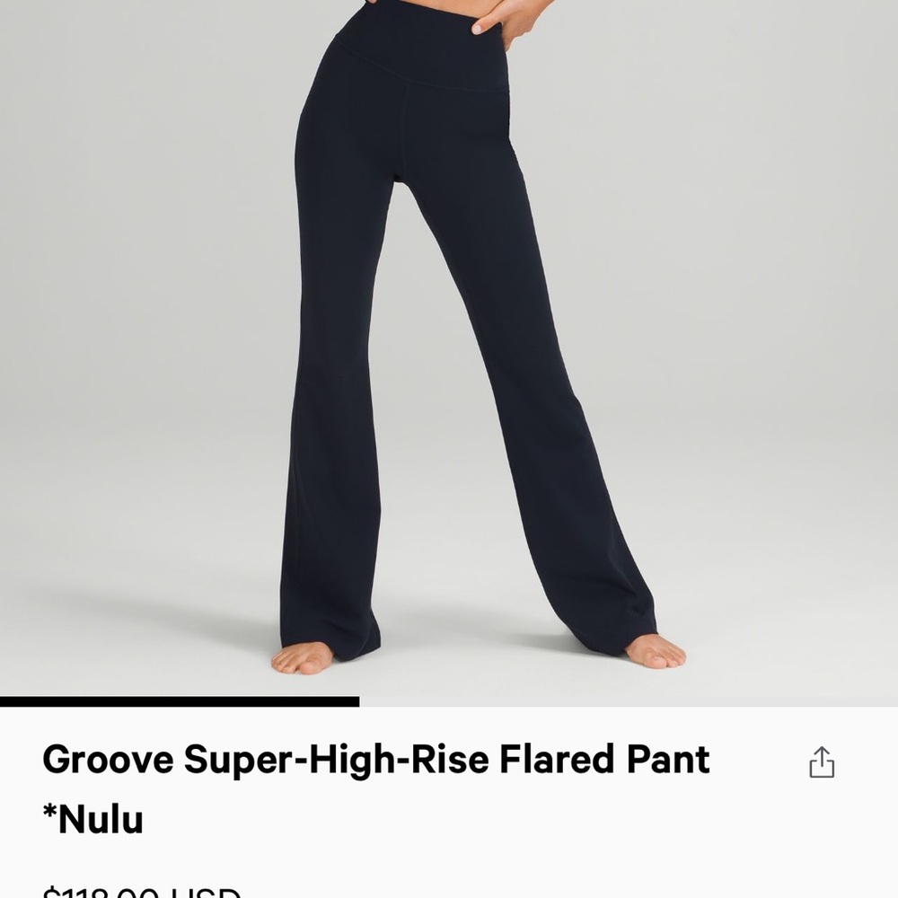 Groove Super High-Rise Flared Pants *Nulu in navy blue